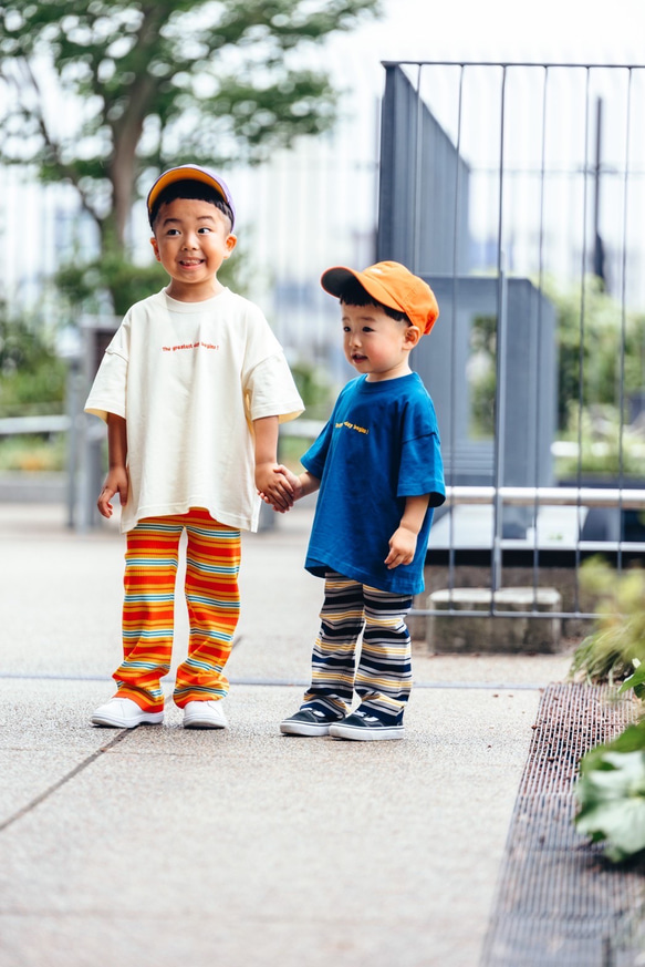 kids border pants【navy】 6枚目の画像