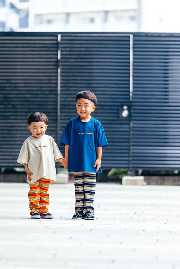 kids border pants【navy】 4枚目の画像