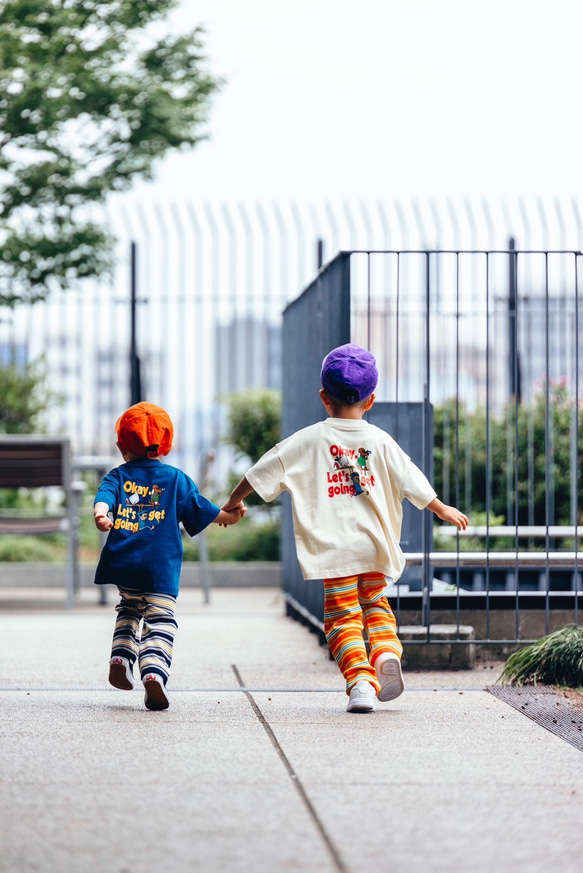 kids border pants【navy】 5枚目の画像