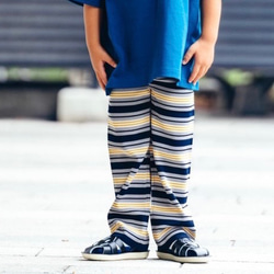 kids border pants【navy】 1枚目の画像