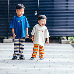 kids border pants【navy】 2枚目の画像