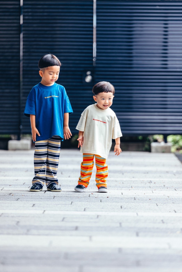 kids border pants【navy】 2枚目の画像