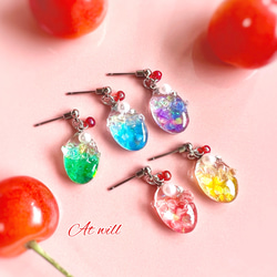 にじいろ♪クリームソーダピアス/究極の金属アレルギー対応ピアス（FDA