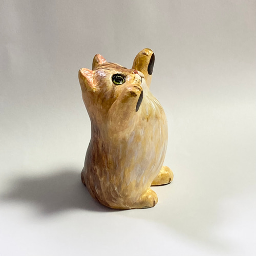 \"飼い主さん\"募集中【ペルシャ猫】陶器　置物 飼い主さん
