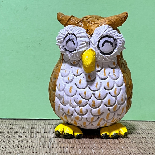 微笑みフクロウ フクロウ 手作り 国産 御影石 2025年最新】御影石