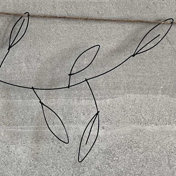 ツバメと月桂樹とオリーブ　ガーランド　ワイヤーアート　ブラック 13枚目の画像