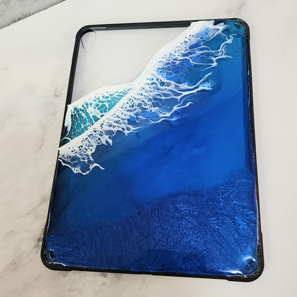 iPadケース 第5世代 10.9インチ カバー 海 オーシャン OCEAN 波 アート レジン タブレットケース 1枚目の画像