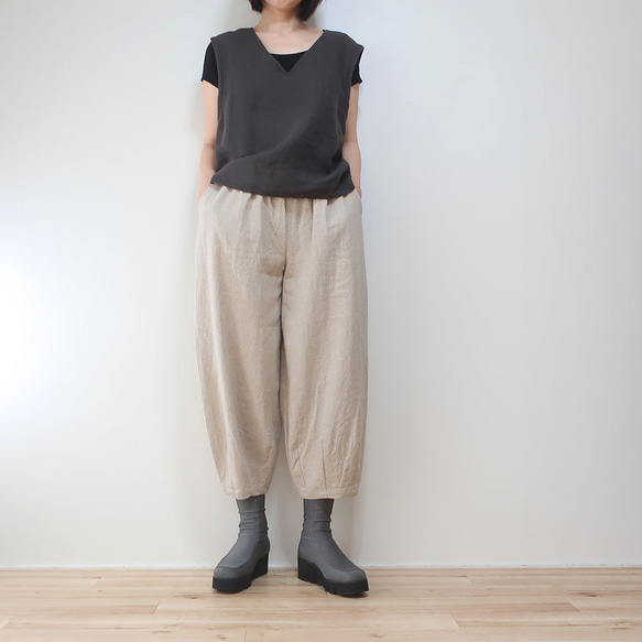 ゆったりすっきり可愛いパンツ❣サーカスパンツ（綿麻／全9色） 3枚目の画像