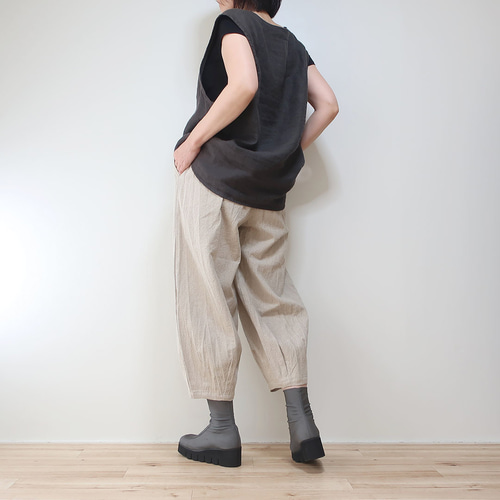 ゆったりすっきり可愛いパンツ❣サーカスパンツ（綿麻／全9色