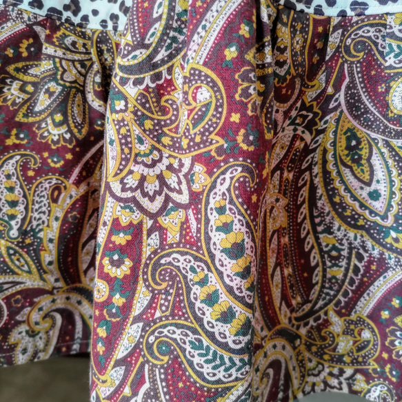 アニマル柄×和柄×ペーズリー柄　三段ティアードスカート 8枚目の画像