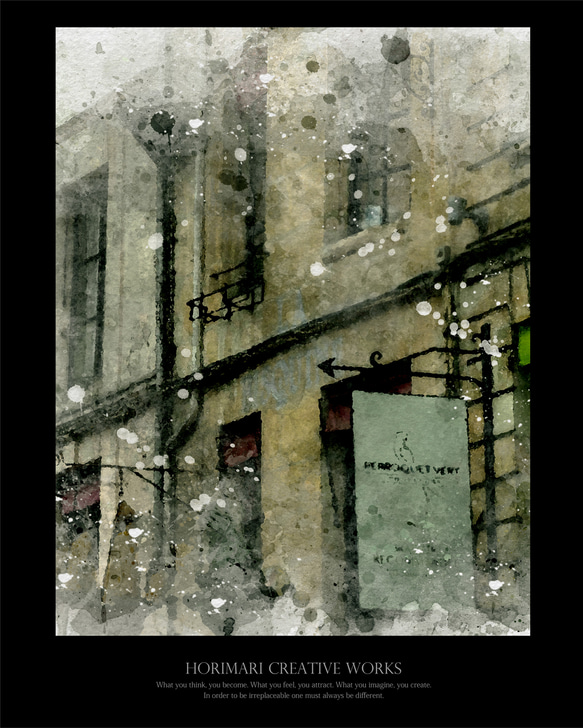 【フランス オンフルールの町並み　水彩画】インテリア アートポスター Étape18 10枚目の画像