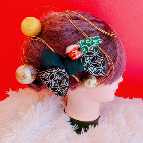 獅子舞☆お祭り☆リボン⭐よさこい⭐お祭り髪飾り⭐卒業式⭐成人式