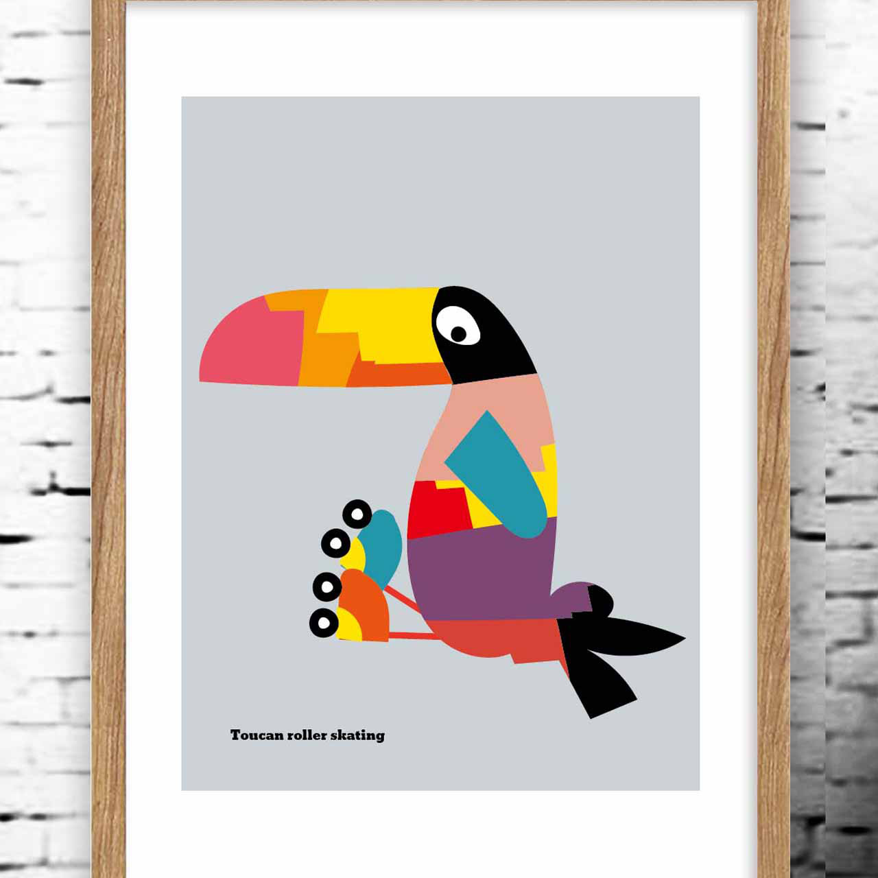 オオハシ疲れた　鳥　イラスト　ポスター　A4 A3 A2 A1　アートポスター　（アート　sei　新着順）検索　1526