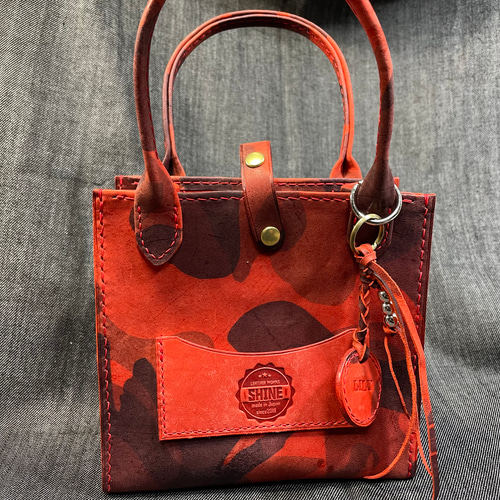 イタリアンレザーお散歩トートバッグ 迷彩（ラ.ペレラ.アズーラ社  