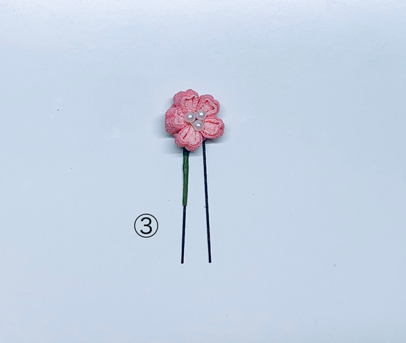 つまみ細工 髪飾りセット 「桜」 6枚目の画像