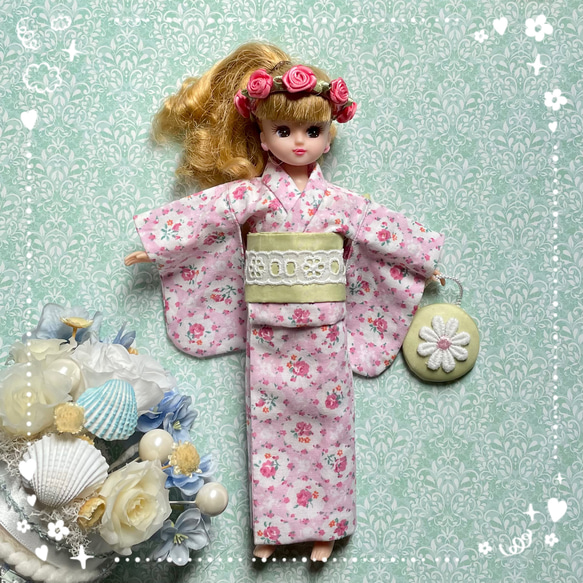 リカちゃん人形のお着物お着付け手順 （Make a traditional Japanese 