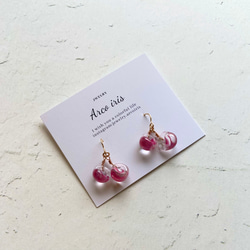 新作】夏本番！涼しげガラスのさくらんぼピアスミニ（ローズ） ピアス