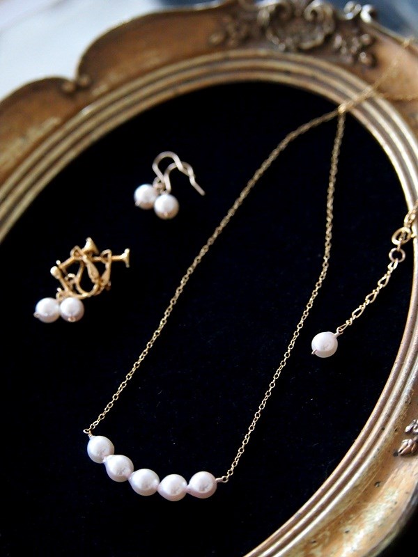 (14kgf)高級アコヤ真珠のネックレスセット 6mm[st075]