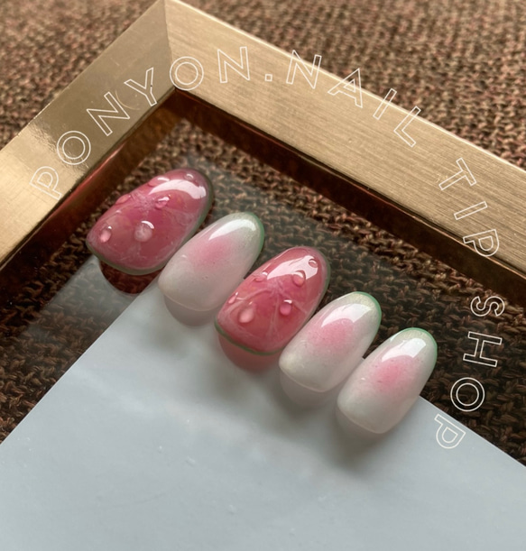 ネイルチップ#痛ネイル#サイズオーダー#羽織模様#鬼#柱#恋