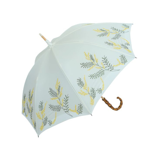 再入荷 CLASSICO 完全遮光 ミモザ 刺繍 晴雨兼用 遮光100% 日傘