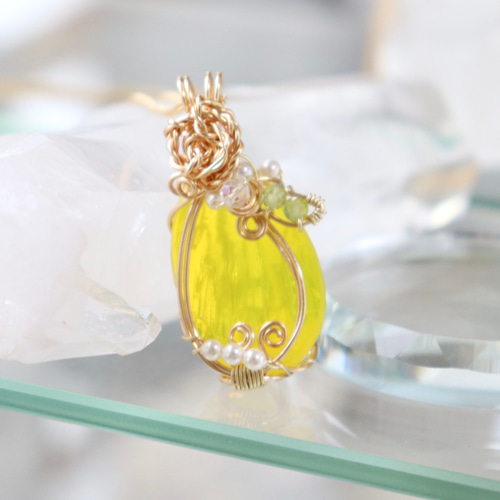 アンダラクリスタル✧ワイヤージュエリーネックレス✧ペンダント