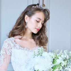 レベッカジュエルジルコニア ティアラ(RT-18)|花嫁 結婚式 挙式 ウェディング ブライダル  ウエディング 前撮り 6枚目の画像