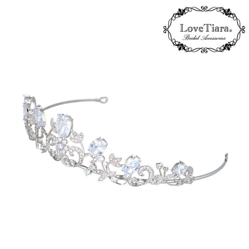 LoveTiara ラブティアラ　レベッカジュエルジルコニアティアラ　シルバー レベッカジュエルジルコニアティアラ カチューシャ・クラウン