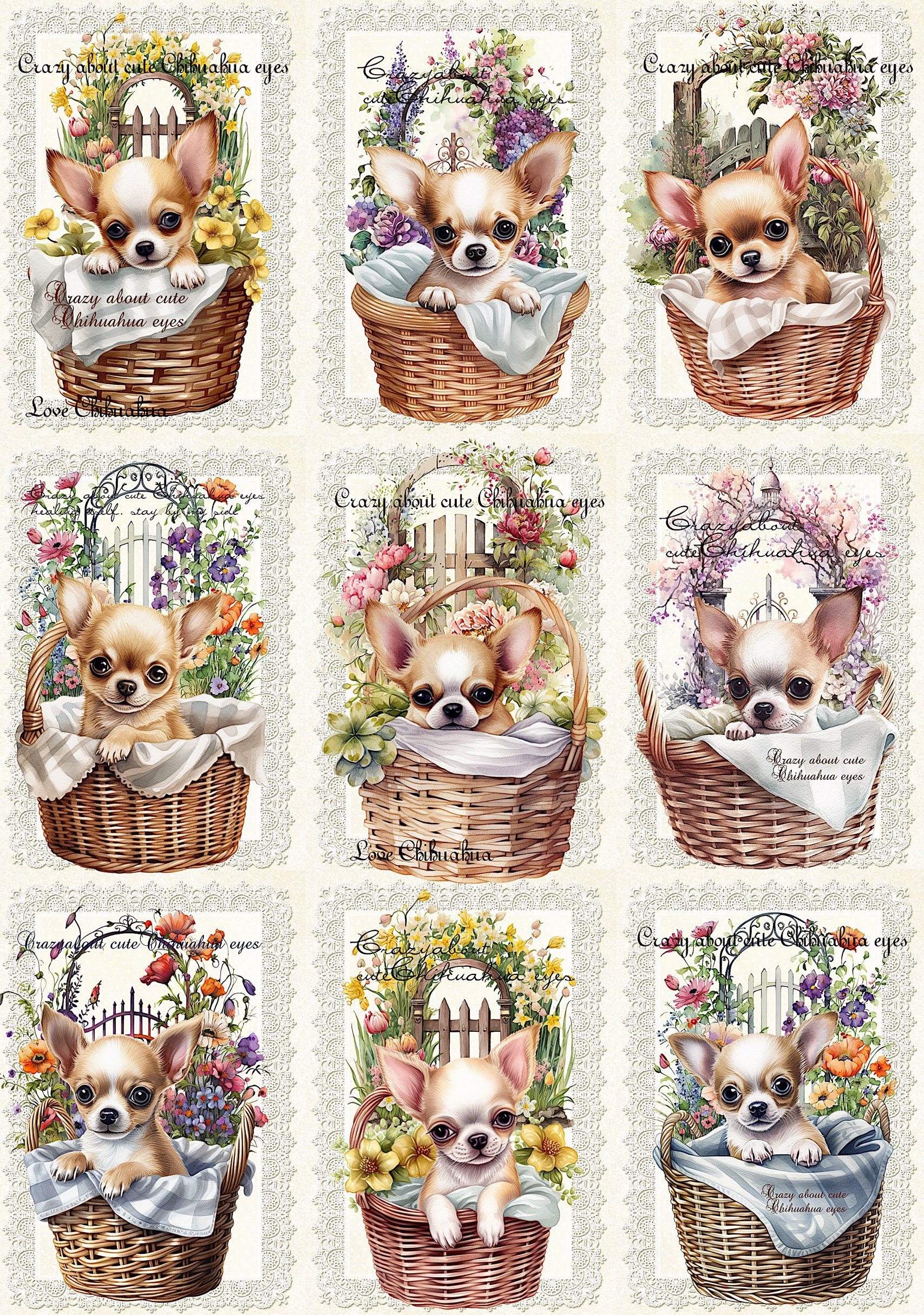 可愛いチワワパネル生地　ハンドメイド