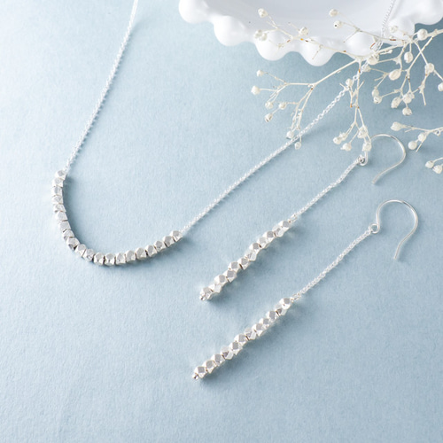 ［ALY］ カレンシルバー×パールモチーフ ネックレス　袋付き Creema限定 夏の福袋＊先着2名＊】カレンシルバーのネックレス＆ピアス