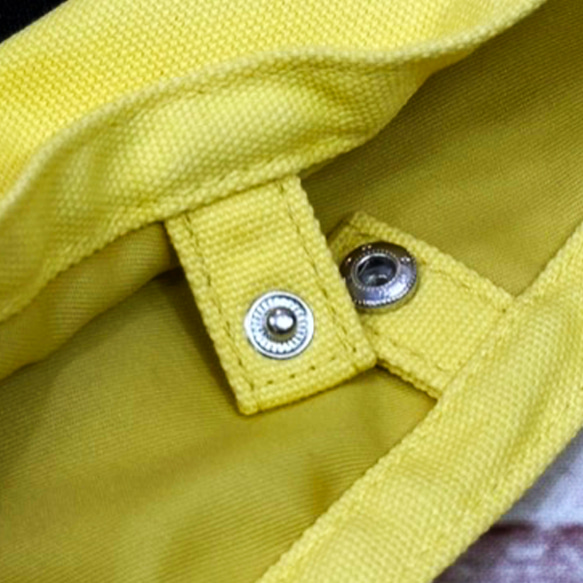 加厚棉質迷你手提包，內袋繡有黑貓&lt;黃色&gt; [免運費] 第7張的照片