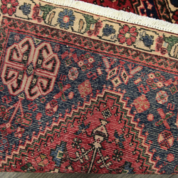 ペルシャ絨毯　ハマダン　オールド手織り絨毯　部族絨毯　トライバルラグ　ヴィンテージ　59x106cm　＃165 7枚目の画像