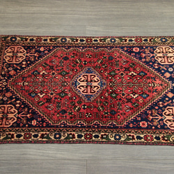 ペルシャ絨毯　ハマダン　オールド手織り絨毯　部族絨毯　トライバルラグ　ヴィンテージ　59x106cm　＃165 8枚目の画像
