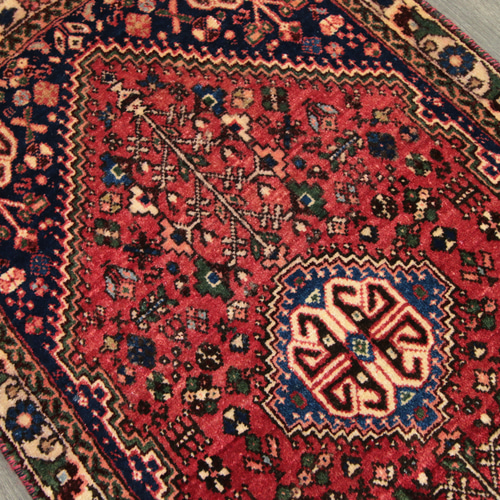 ペルシャ絨毯 ハマダン オールド手織り絨毯 部族絨毯 トライバルラグ 