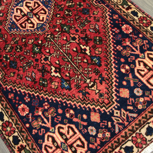 ペルシャ絨毯 ハマダン オールド手織り絨毯 部族絨毯 トライバルラグ 