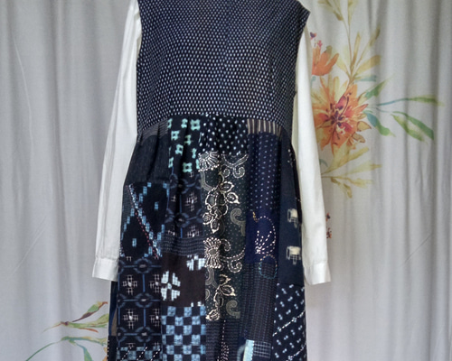 絣ワンピース 生地 とんちゃん 通販｜Creema(クリーマ) 16067423 