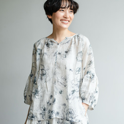 優雅清涼的成人襯衫 亞麻襯衫 芭蕾舞者圖案襯衫 230606-3 第2張的照片