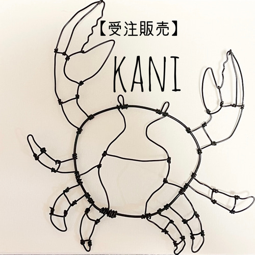 受注販売】カニ かに 蟹 立体 壁掛け ワイヤーアート タペストリー