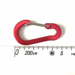 小型カラビナリール２ヶ付キーホルダー（色：赤色）送料込価格 5枚目の画像
