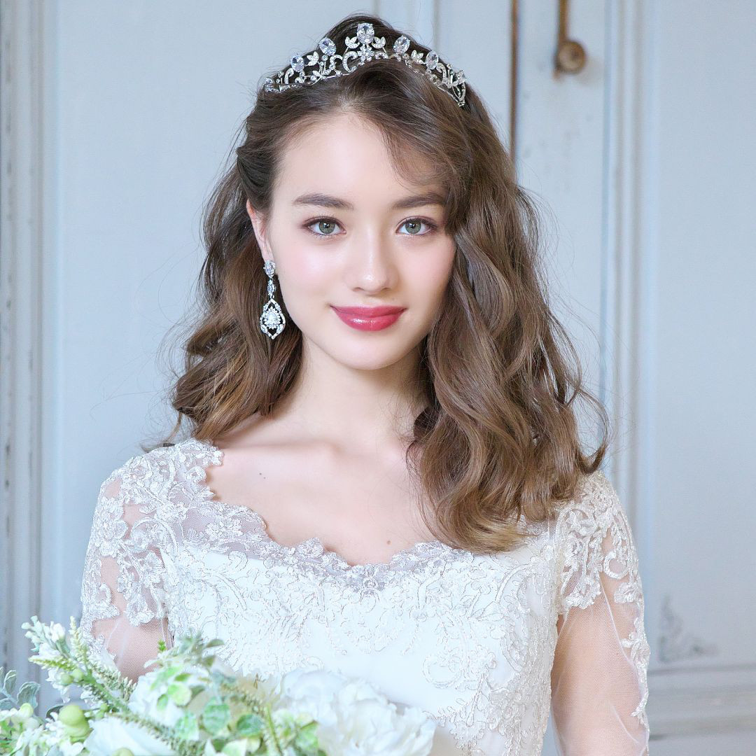 エバーロイヤルジルコニアイヤリング/ピアスRLE-11|花嫁 挙式 結婚式 大ぶり ウエディング 上品 パーティー