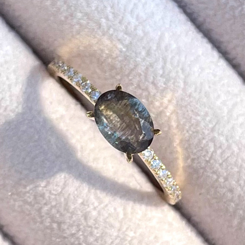 アクアマリンサンストーン リング / Aquamarine Sunstone Ring