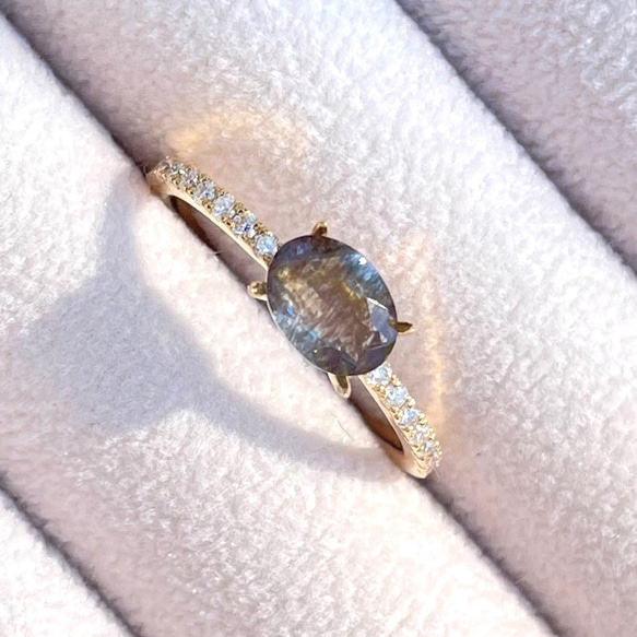 アクアマリンサンストーン リング / Aquamarine Sunstone Ring