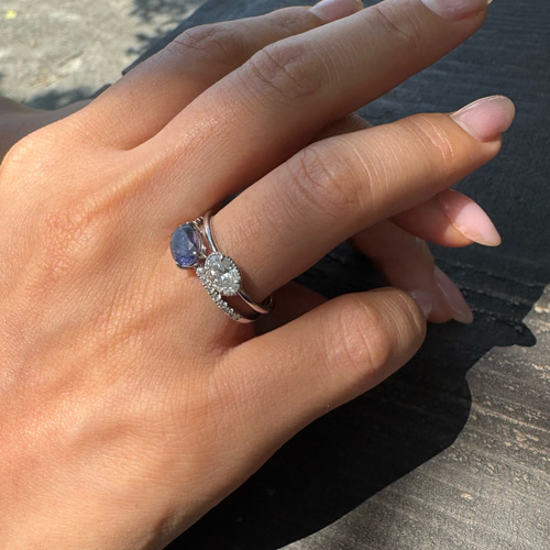 アクアマリンサンストーン リング / Aquamarine Sunstone Ring