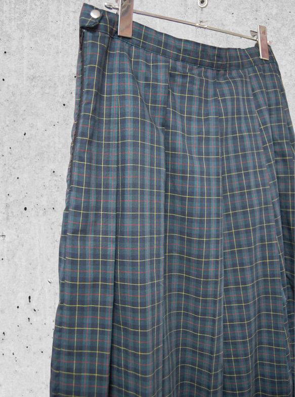 タータンチェック　フレアプリーツロングスカート:green 6枚目の画像