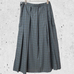 タータンチェック　フレアプリーツロングスカート:green 4枚目の画像