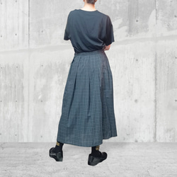 タータンチェック　フレアプリーツロングスカート:green 5枚目の画像
