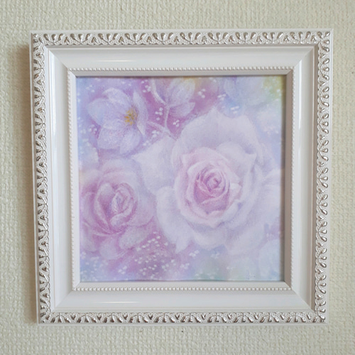 №657 ラビアンローズ(紫色の薔薇) 天然シーグラスアート