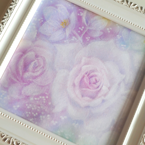 №657 ラビアンローズ(紫色の薔薇) 天然シーグラスアート
