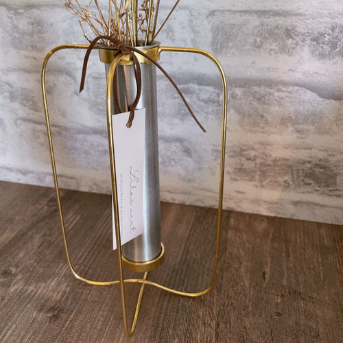 花のある暮らし」ドライフラワー アルミシリンダースタンド&カスミソウ