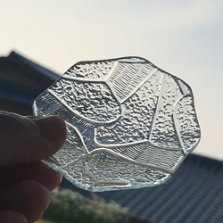 昭和型板ガラス食器　レトロガラス食器　マルチトレイ 2枚目の画像