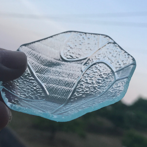 昭和型板ガラス食器 レトロガラス食器 マルチトレイ 薬味皿・豆皿